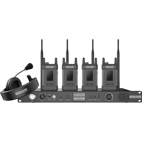 Hollyland Syscom 1000T-4B Full-Duplex Intercom System with Four Beltpacks and Headsets