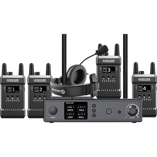 Hollyland Full-Duplex Intercom System with Four Beltpack Transceivers