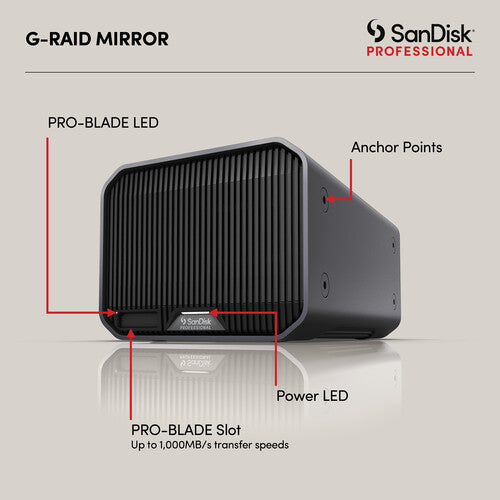 SanDisk Professional 12TB G-RAID Mirror 2-Bay RAID Array (2 x 6TB, Thunderbolt 3)