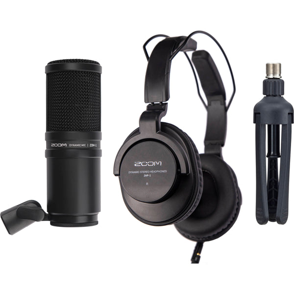 Zoom ZDM-1 Podcast Mic Pack with Headphones, Windscreen, XLR, and Tabletop Stand